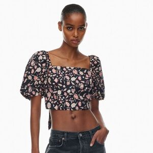 Little Moon Sold At Aritzia Lucia Poplin Blouse Like New! Size Medium